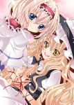  alice_margatroid blonde_hair blue_eyes bow braid capelet gradient_hair hair_bow hairband hat holding_hands kirisame_marisa long_hair looking_back multicolored_hair multiple_girls nanase_nao open_mouth pink_hair short_hair side_braid smile touhou witch_hat wrist_ribbon yellow_eyes 