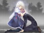  couple cuddle flyable_heart game_cg hug ito_noizi protective rain tagme yukishiro_suzuno 