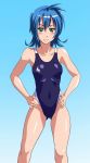  competition_swimsuit green_eyes hands_on_hips one-piece_swimsuit original short_hair solo swimsuit yoshimo_(yoshimo) 