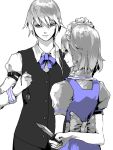  ann606 clock dual_persona genderswap izayoi_sakuya knife maid tegaki touhou 