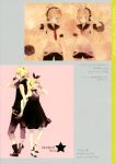  hand_on_headphones headphones holding_hands kagamine_len kagamine_rin ky692 mitsuki_mouse singing vocaloid 