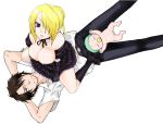  baby_be&#039;el baby_be'el beelzebub_(manga) blonde_hair breasts chibi choker cleavage dress family green_hair hair_over_one_eye hilda_(beelzebub) oga_tatsumi 