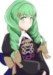 1girl absurdres closed_mouth fire_emblem fire_emblem:_three_houses flayn_(fire_emblem) garreg_mach_monastery_uniform green_eyes green_hair hair_ornament hairclip highres looking_at_viewer solo swept_bangs to_(tototo_tk) upper_body 