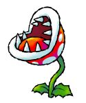  absurdres carnivorous_plant highres leaf no_humans official_art open_mouth piranha_plant plant sharp_teeth simple_background solo super_mario_bros. teeth white_background yoshi&#039;s_island_ds 