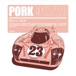  brand_name_imitation camdebast car english_commentary highres le_mans_prototype monochrome motor_vehicle no_humans pink_theme porsche_917 race_vehicle racecar roundel signature spoiler_(automobile) vehicle_focus white_background world_sportscar_championship 