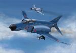  aircraft airplane blue_sky clouds cold_war commentary_request contrail f-4_phantom_ii fighter_jet fleet flying japan japan_air_self-defense_force japan_self-defense_force jet mick_(m.ishizuka) military military_vehicle missile radio_antenna real_life realistic roundel sky smoke 