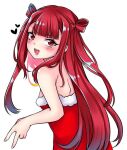  1girl beatmania red_dress red_eyes red_hair twintails two_side_up umegiri_ameto 