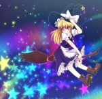  broom hat kirisame_marisa norun star touhou witch yellow_eyes 