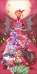  blue_eyes blue_hair flandre_scarlet grey_hair head_wings highres hong_meiling izayoi_sakuya koakuma maid maid_headdress patchouli_knowledge purple_eyes purple_hair red_eyes red_hair remilia_scarlet shuushokuna_ekus touhou wings 