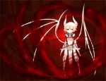  armor horns original red_eyes shiroganeusagi short_hair sword weapon white_hair wings 