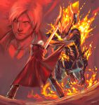  berial dante demon devil_may_cry epic fangs fire horns open_mouth rebellion_(sword) silver_hair sword tail wakky weapon 