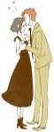  baccano! black_dress blush chane_laforet claire_stanfield dress forehead_kiss formal heart suit 