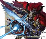  cape gun gunblade horns male monster sword takayama_toshiaki weapon 