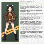  black_hair boots character_profile english gloves kanno_naoe scarf shimada_fumikane standing strike_witches striped striped_scarf 