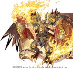  claws fire horns mecha monster takayama_toshiaki wings 