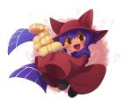  1other absurdres animal_hat blue_hair blue_scarf blush brown_tunic cat_hat fangs food haippp hat heart highres long_sleeves niko_(oneshot) oneshot_(game) open_mouth pancake scarf whiskers 