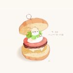  animal_focus bear burger chai_(drawingchisanne) commentary_request dated food food_focus full_body in_food lettuce looking_at_viewer no_humans original polar_bear shadow shirokuma-san_(drawingchisanne) signature simple_background tomato translated undersized_animal white_background 