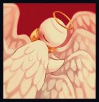  biblically_accurate_angel black_border border closed_eyes collar commentary_request film_grain gold_collar halo lobotomy_corporation masyu3254773 multiple_wings no_humans project_moon simple_background tagme whitenight_(lobotomy_corporation) wings yellow_halo 