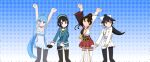 4girls animated_gif dancing long_hair multiple_girls ponytail short_hair takao_(aoki_hagane_no_arpeggio) takao_(azur_lane) takao_(kantai_collection)