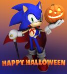  1boy absurdres blue_fur furry furry_male gloves green_eyes halloween happy_halloween hedgehog highres jack-o&#039;-lantern official_art red_footwear sega solo sonic_(series) sonic_the_hedgehog white_gloves 