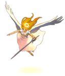  angel avatar_dreams blonde_hair dress flying halo holding holding_sword holding_weapon jewelry lowres necklace non-web_source sword weapon wings 