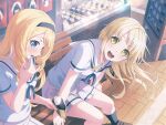 2girls bang_dream! blonde_hair character_request dress long_hair official_art smile tsurumaki_kokoro yellow_eyes