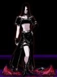  black_hair boots choker collar guilty_gear leather long_hair male monster pale_skin simple_background skirt solo testament 