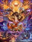  battle dragon fire giant magic magic_circle mecha monster takayama_toshiaki war 