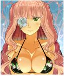  bikini_top breasts eyepatch green_eyes kirakishou large_breasts long_hair onoguru pink_hair rozen_maiden solo 