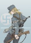  bandage braid canteen finland finnish gun hat may_(darkcore) military military_uniform panzerfaust ppsh-41 swastika uniform weapon world_war_ii wwii 