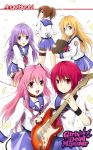  blonde_hair blue_eyes brown_hair confetti guitar highres hisako hisako_(angel_beats!) instrument irie_(angel_beats!) iwasawa jing_hu kiyoshi_mizuumi_+ long_hair pink_eyes pink_hair ponytail purple_eyes purple_hair red_eyes red_hair redhead school_uniform sekine serafuku short_hair sleeves_rolled_up thigh_strap twintails violet_eyes yui_(angel_beats!) 