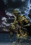  camouflage facepaint greg_horn gun lightning military psm rain rifle socom_iii stealth water 