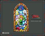   arm_up baton belt bird black_eyes blonde_hair boots clouds clover floating flower hat link nintendo official_art pointy_ears shield stained_glass sword the_legend_of_zelda toon_link tornado wallpaper watermark weapon wind_waker  