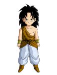  black_hair broly dragon_ball dragon_ball_z jewelry long_hair male necklace solo spiky_hair young  