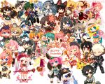  animal_ears blush cat chibi clog_sandal clog_sandals dark_skin glasses goggles happy long_hair neko_sakana sake short_hair smile staff thigh-highs thighhighs tinier_me umbrella wings 