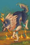  final_fantasy final_fantasy_xvi fire forest furry grass highres nature non-web_source video_game wolf 