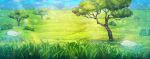  artist_request blue_sky clouds commentary day english_commentary field fushigi_no_dungeon game_cg grass light_particles light_rays mountainous_horizon no_humans official_art outdoors pokemon pokemon_(game) pokemon_mystery_dungeon rock scenery sky sunlight third-party_source tree wide_shot 