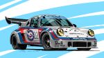  absurdres antony_(3) car dated english_commentary highres martini_(brand) motor_vehicle no_humans original porsche porsche_911 porsche_964 procreate_(medium) race_vehicle racecar spoiler_(automobile) sports_car vehicle_focus 