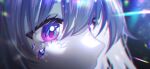  1girl absurdres blue_eyes close-up commentary gem highres hololive hololive_english koseki_bijou llg_lailing long_hair multicolored_eyes pink_eyes portrait purple_gemstone purple_hair solo sparkle symbol-only_commentary very_long_hair virtual_youtuber 