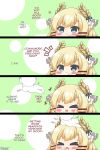 &gt;_&lt; 1boy 1girl 4koma azur_lane commander_(azur_lane) headpat kurukurumagical laurel_crown victorious_(azur_lane)