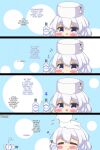 1boy 1girl 4koma avrora_(azur_lane) azur_lane commander_(azur_lane) headpat kurukurumagical vodka