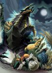  armor battle claws clouds dragon full_moon horns monster monster_hunter_(series) monster_hunter_portable_3rd moon non-web_source wyvern zinogre 