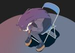  chair highres hololive hololive_english long_hair meme ninomae_ina&#039;nis ninomae_ina&#039;nis_(2nd_costume) pantyhose purple_hair shinji_in_a_chair_(meme) virtual_youtuber 