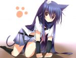animal_ears blue_hair cat_girl cat_tail kemonomimi_mode kuwashima_rein school_uniform shiina shiina_(angel_beats!) tail
