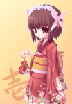  aoi_kumiko blush brown_eyes brown_hair child hair_ornament japanese_clothes kimono kinchaku os short_hair solo 