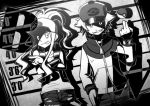  duo grin hat monochrome poke_ball pokemon pokemon_(game) pokemon_black_and_white pokemon_bw smile tongue touko_(pokemon) touya_(pokemon) 