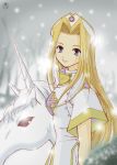  blonde_hair cross long_hair mint_adenade snow tales_of_phantasia unicorn 