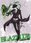  balisong blazblue butterfly_knife coat green_hair hazama knife male sumeragi_(sume) title_drop weapon 