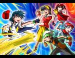  5boys diamond_(pokemon) gold_(pokemon) multiple_boys muraziti-zu pikachu pokemon pokemon_(anime) pokemon_(creature) pokemon_(game) red_(pokemon) ruby_(pokemon) satoshi_(pokemon) 