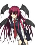 bat_wings head_wings kashinogi koakuma long_hair pantyhose red_eyes red_hair redhead solo touhou wings 